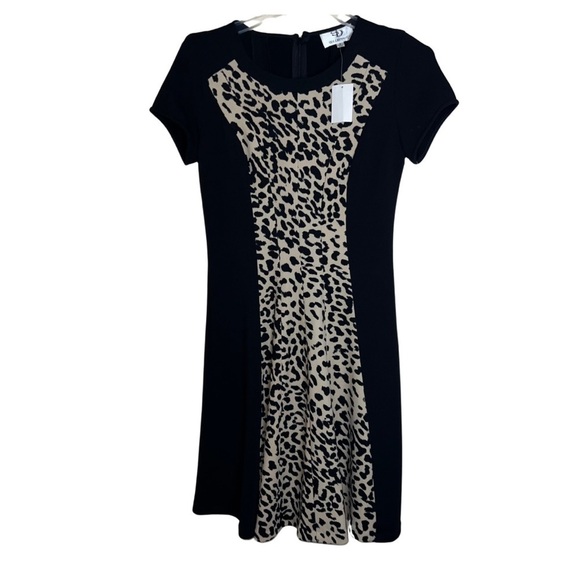 SD Collection Leopard Print Color Block Dress NWT Size 6 - Picture 1 of 10